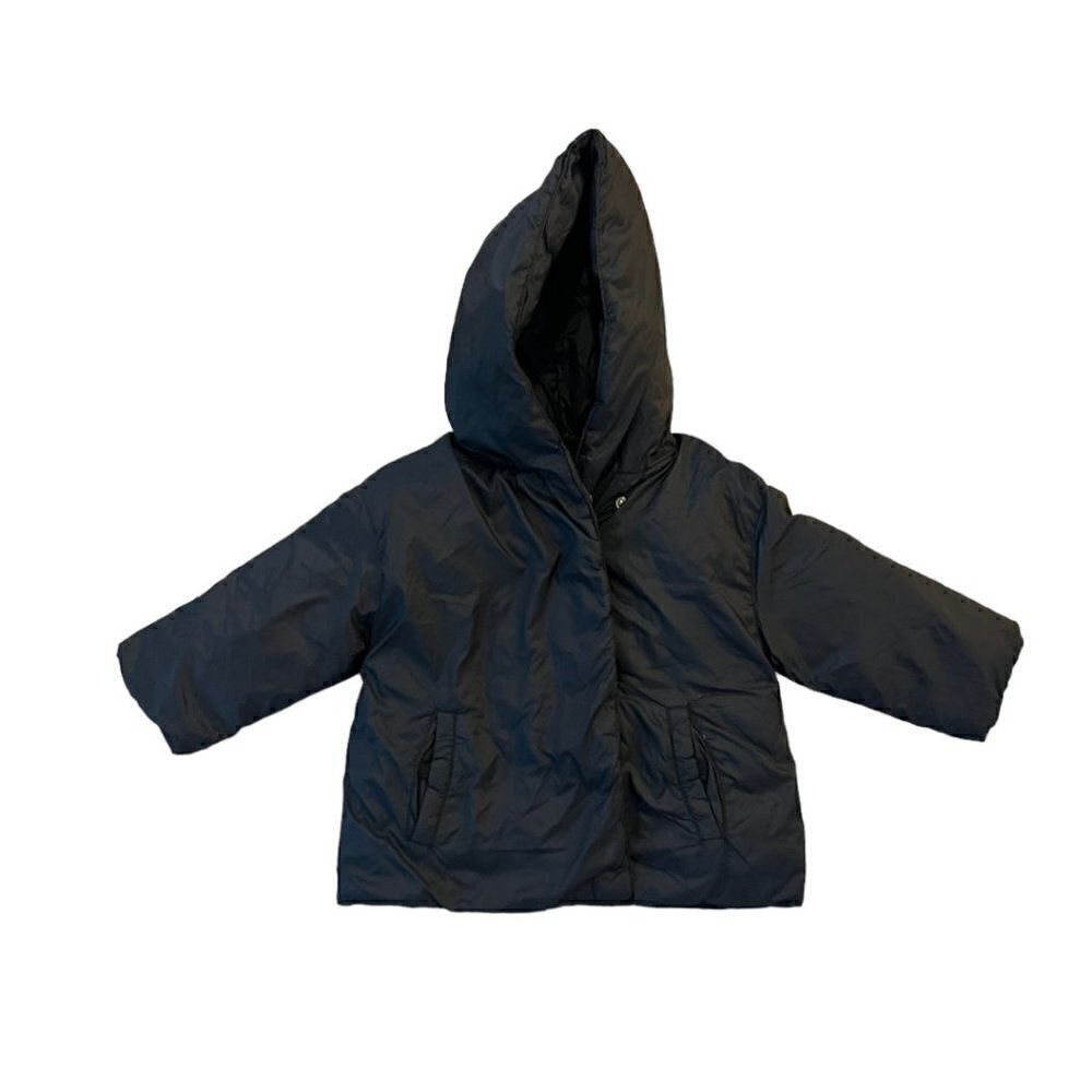 Zara Baby Boy Puffer Jacket Coat 9/12 Months Lightweight With Hood Black